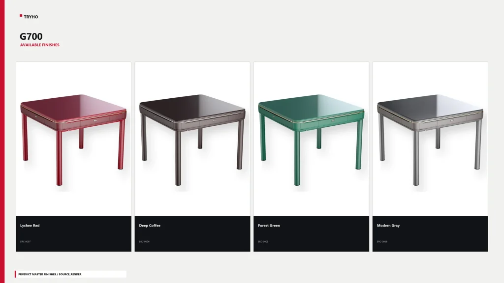 TRYHO G700 Available Finishes